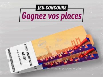 A l'occasion des Fêtes Maritimes de Brest 2024 et de notre partenariat, nous vous proposons de gagner 4 nouvelles places !! 🔥🔥🎟️🎟️🎟️🎟️🔥🔥

LIKEZ, PARTAGEZ et...