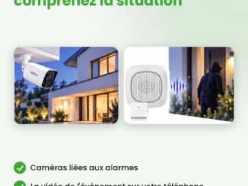 🎥 Voyez. Écoutez. Parlez.
Vidéo de l'événement et audio à distance pour faire fuir l'intrus.
